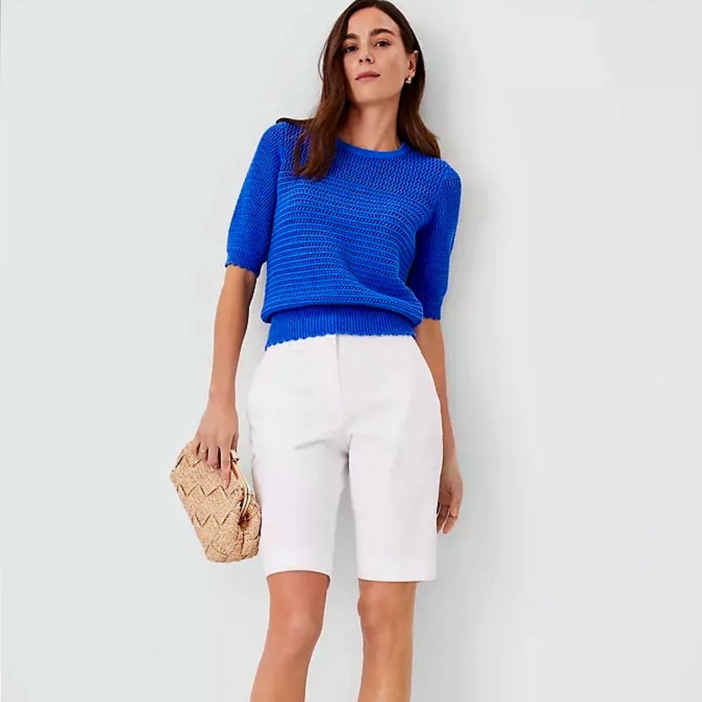 Ann Tailor Women's White Bermuda Shorts, Size 2
